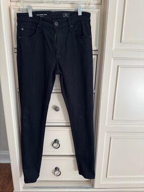 AG JEANS THE FARRAH ANKLE SKINNY HIGH RISE IN BLACK SIZE 27